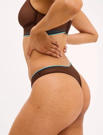 Understatement Underwear Mesh Thong - Brown - S