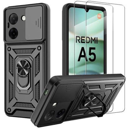 Beskyttelsesskal - E.F.CONNECTION - Til Xiaomi Redmi A5 - Stiv Stødabsorberende - Med Ring - Beskyttelse af Objektiv