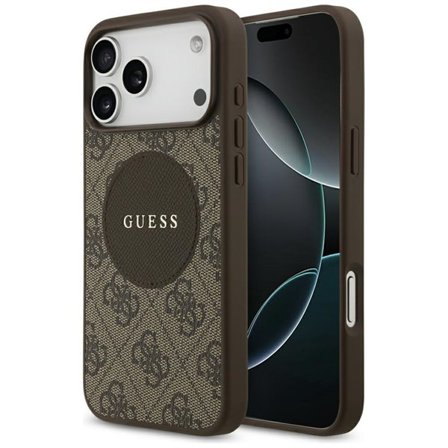 Guess 4G Circle Classic Logo MagSafe-etui til iPhone 17 Pro Max - brun