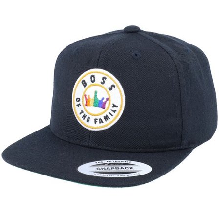 Kiddo Cap - Svart snapback Keps - Kids Boss Of The Family Patch Black Snapback @ Hatstore