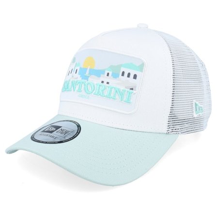 New Era - White - trucker - Cap - Santorini Summer White/Mint A-Frame Trucker - Hatstore