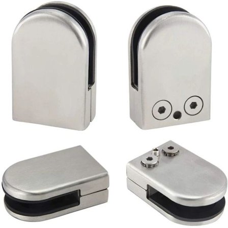 4 st Glasfästen 6-8mm Glasklämmor, Justerbar Anslutningsklämma, för Balustrad Trappa Räcke Fönster, Silver[CO]