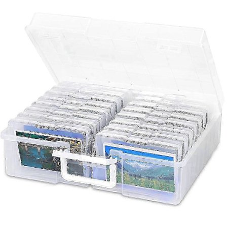 Bærbar fotoopbevaringsboks med 16 rum til organisering af fotos og minder 2025