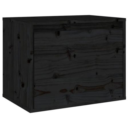 Vidaxl Väggskåp 45x30x35 Cm Massiv Furu Svart Svart