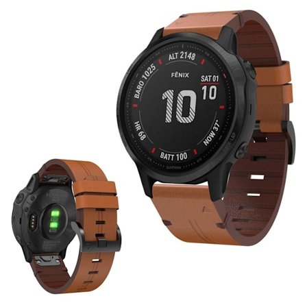Garmin Fenix 6S aito nahkakellonauha - Ruskea