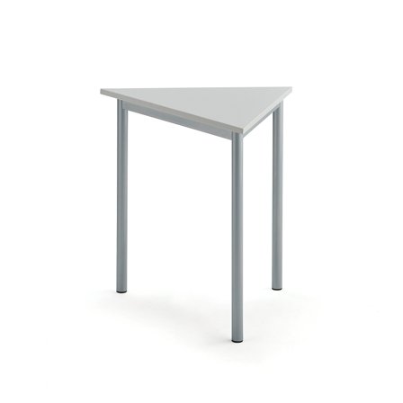 Tisch SONITUS TRIANGEL, 800x700x720 mm, Hochdrucklaminat grau, alugrau