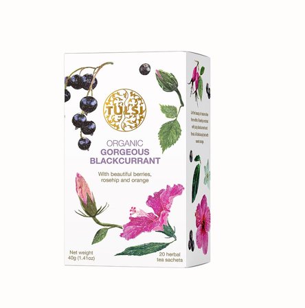 Tulsi Gorgeous Blackcurrant Te Øko, Helse & Madvarer, Te, Frugtte
