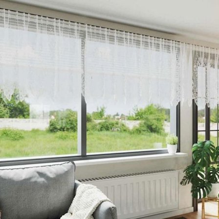 Gardiner - Voilage Vidaxl Spetsgardin Vit 900 x 100 cm Polyester