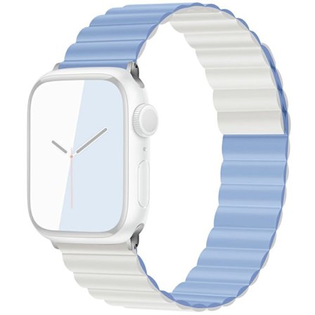 KALEBOL Magnetiskt klockarmband Apple Watch Series 10 46mm Silikonarmband - Blågråvit