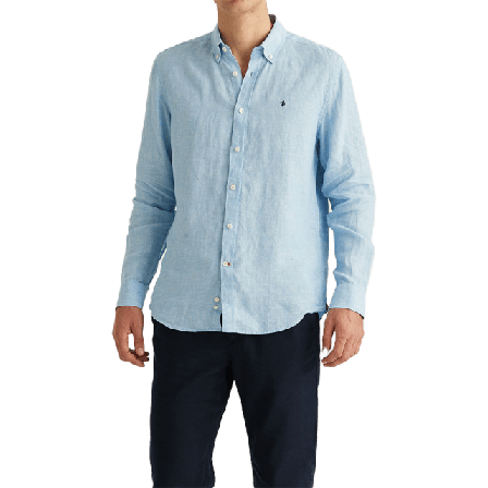 Morris Douglas Linen Shirt-Classic Fit Skjortor Herr Blå S