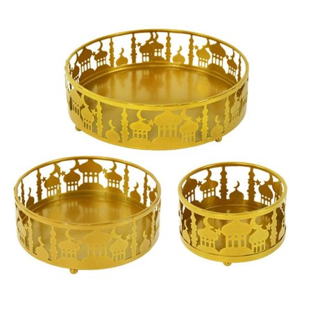 Eid Mubarak Brickfatall Set Serveringsfat GULDSTIL 2 SET