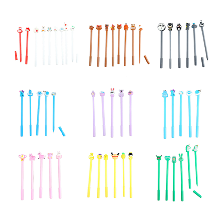 50 stk gelpenn med svart blekk, søt tegneseriestil, jevn utskiftbar påfyllbar blekkpenn for kontor, skole, hjem 50 stk