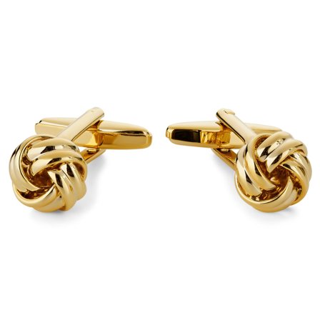 Spinki do mankietów w kształcie węzła w kolorze złotym dla mężczyzn