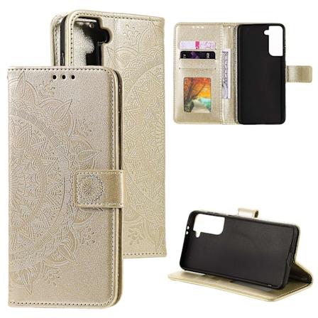 Imprinted Mandala Pung Læder Etui til Samsung Galaxy S21 4G/5G Stativ Flip Cover