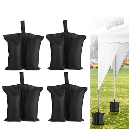 Pakke med 4 vanntette og vindtette sandsekker med vekt, sterke