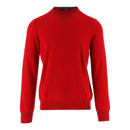 Fay Round-neck Knitwear , Rood , Heren , Maat: L Truien & Vesten