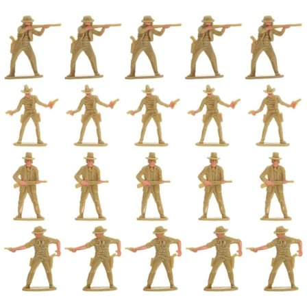 20 stk Cowboy Figurin Miniatyr Cowboy Modeller Western Cowboy Modell Landskapsdekorasjon Lys Brun 5.00X5.00X1.00CM