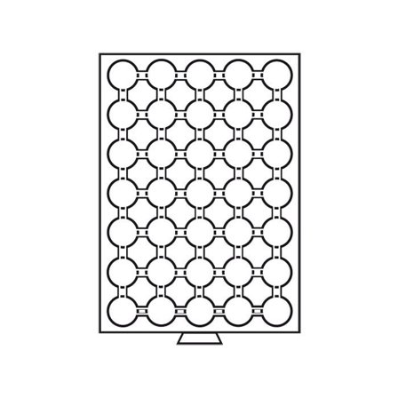Møntboks til 2-Euro - Til kapsler - 35 runde inddelinger - Røg