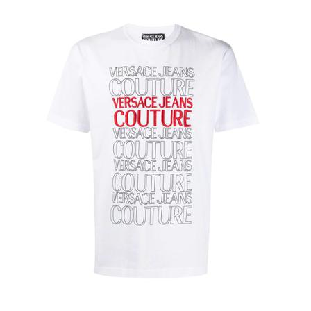 Versace Jeans Couture T-shirt , Wit , Heren , Maat: L