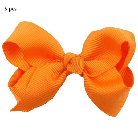 5 STK Sløyfe Hårspenne Flekk Hårspenne ORANSJE