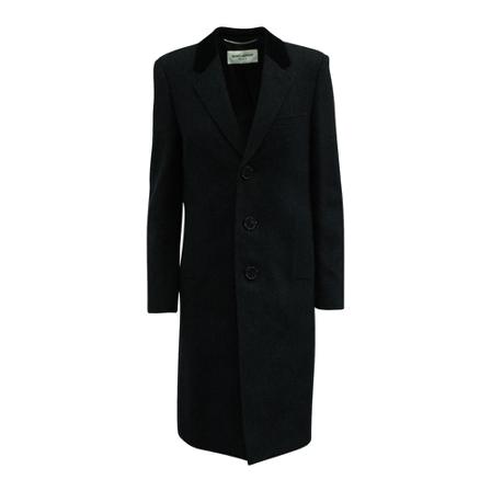 Saint Laurent Vintage, Pre-owned coat Zwart, Heren, Maat:M,wol