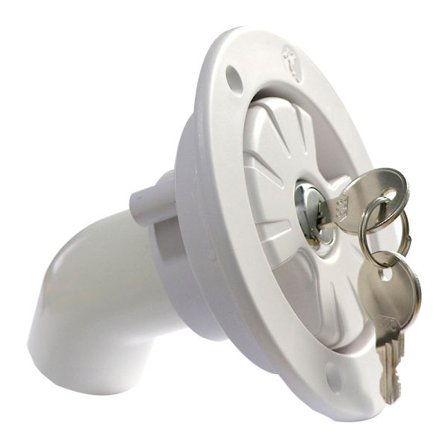 RV Vanntanklokk, Vannfyllingslokk med Gravitasjonslås, RV Vanntanklokk med Nøkkel, kompatibel med Bobiler (Hvit)