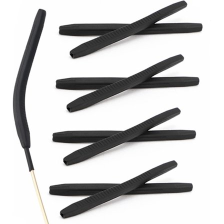 Glasögonändar, Silikon Halkfria Elastiska Komfort Glasögonhållare, Glasögon Ersättning Skalmar, Öronstrumpa Rörhylsa för Tunna Metallglasögon