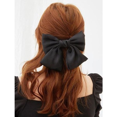 Stor Svart Rosett C;a 16~17 cm. med "French Clips"