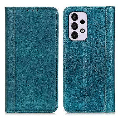 Ekte lærdeksel med magnetisk lukking for Samsung Galaxy A33 5G - Grønn