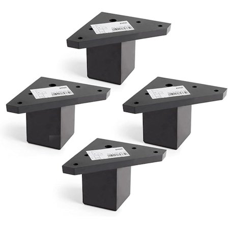 4 stk møbelben med monteringsplate - for bord, seng, stoler - aluminium