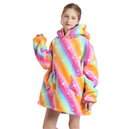 Kid Hoodie Filt Oversized Ultra Plush Fleece Filt Vinter