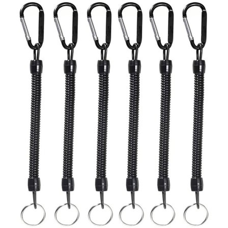 6 stk. fiskesnorer med karabinkrok, båttau, festetauholder, tang, leppebassfiskeutstyr for sikker oppbevaring av fiskestang