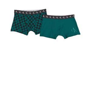 Kids - Calvin Klein 2-Pack Block Green/Dark Turquiose Trunks 12-14 years - Underwear - 12-14 years - Green