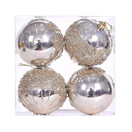 4st Julgranshängande bollar Julkula CHAMPAGNE