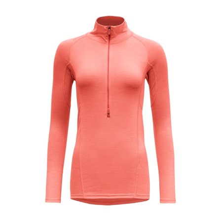 Devold Running Woman Zip Neck Women long-sleeved training tops Orange XL
