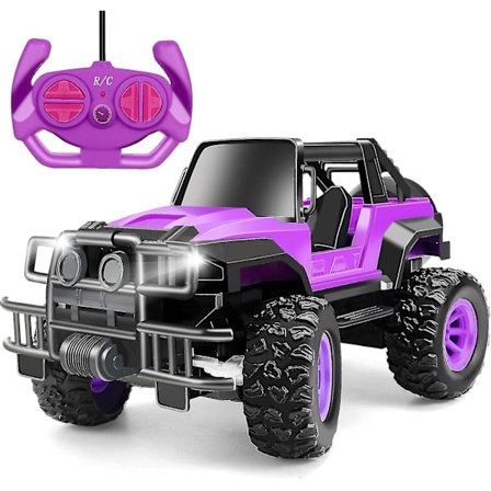 Fjernstyrt bil Rc Racing Cars, 1:20 skala Jeep fjernstyrt monstertruck, 2.4ghz LED-lys terreng Rc-biler, leketøy (lilla)