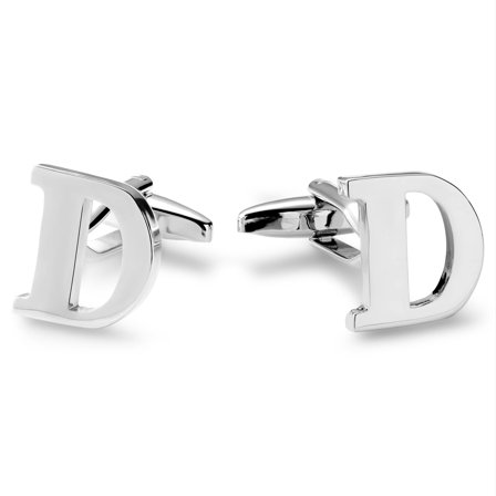 Silver-tone Initial D Cufflinks for Men