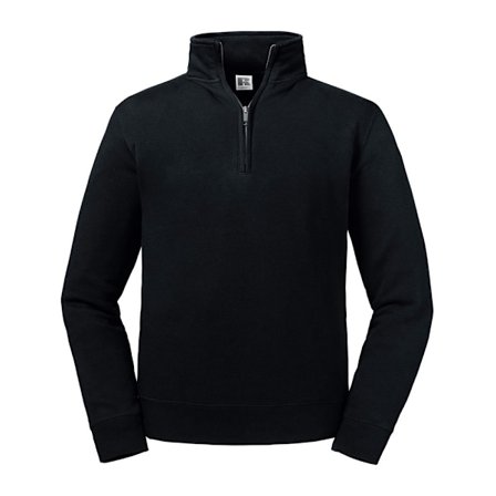 Russell Herr Authentic Zip Neck Sweatshirt S Svart