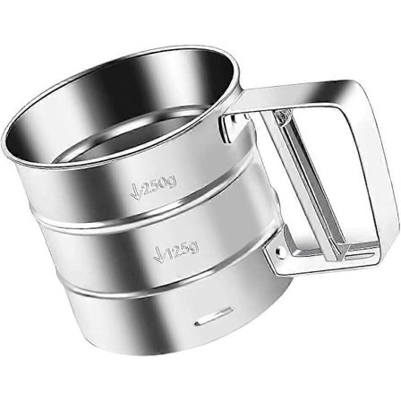 Rostfri silskakare Pulversil Kopp Hållbar Läckagesäker Mesh Rostfri Mjölsil för Mjöl Florsocker