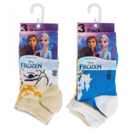 Frozen/Frost 3-pack ankelstrumpor 31/34 Yellow 31/34 Gul/Grå/Vit