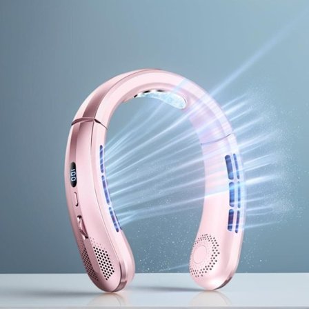 Bærbar Vifte, 100 Nivåer Bladløs Bærbar Halsvifte, 4000mAh Håndfri Vifte for Innendørs og Utendørs