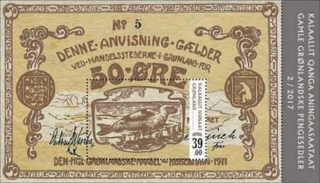 Grønland - Gamle pengesedler - Postfrisk miniark