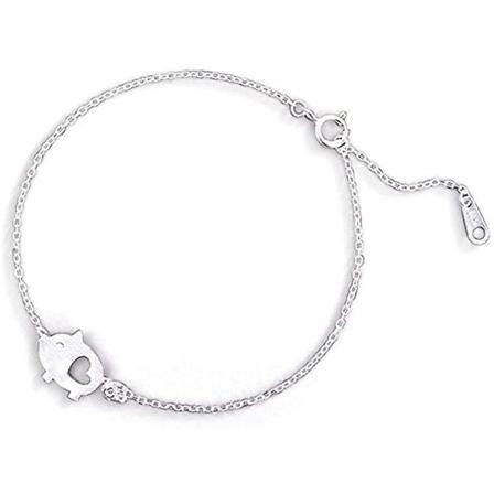 Sød Gris Armbånd Til Kvinder Piger Sterlingsølv Delikat Mat Porket Hul