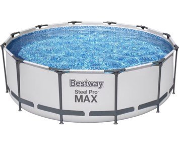 Bestway Steel Pro MAX 12 x 39.5''/3.66m x 1.00m Round Pool Set - Fyndvara - Stabil & rymlig familjepool med snygg design