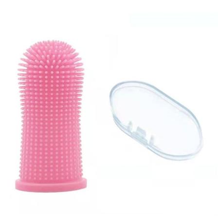 4 kpl lemmikkieläinten sormihammasharja PINK pink