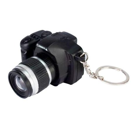Kamera LED nøkkelring med lyd, nøkkelring dekor veske lommebok anheng, 4.95cm x 5.3cm