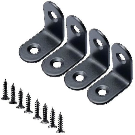 4 stk hjørnebrakett, vinkelbrakett rustfritt stål 25x25mm hjørnebrakett feste L-formet rettvinklet brakett hjørnebeskytter hylle støtte med skrue