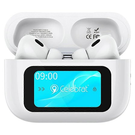 CELEBRAT W63 TWS Bluetooth-hörlurar med pekskärm, laddningsfodral, ANC, trådlöst musikheadset