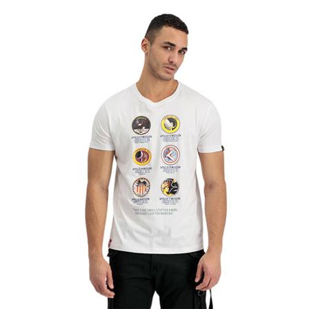 Alpha Industries, Apollo Mission T-Shirt 106521 09 Biały, Mężczyzna, Rozmiar: XL