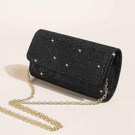Kvällväska Koppling Handväskor för Kvinnor Dam Bling Party Handväska Bröllop Väska, Svart